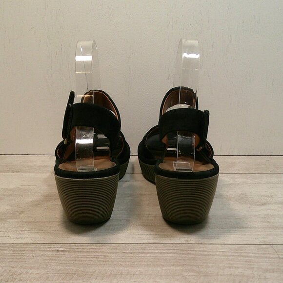 Clarks Women's Black Nubuck Clarene Allure Adjustable Ankle Strap Size 8 - Picture 6 of 10